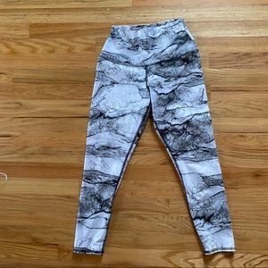 Evolution and creation marble print leggings